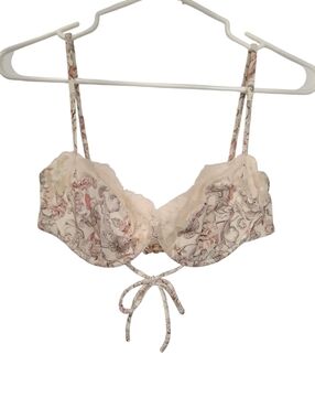Montce Floral Petal Bikini Top Underwire Adjustable Straps Lace Womens Size M